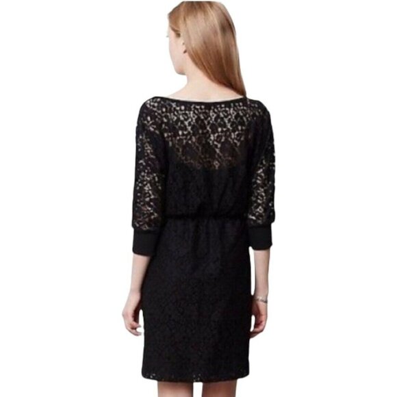 Staci Woo Souvenir Edition Black Lace Midi Woman’s Large Dress 3/4 Sleeves - Picture 8 of 9